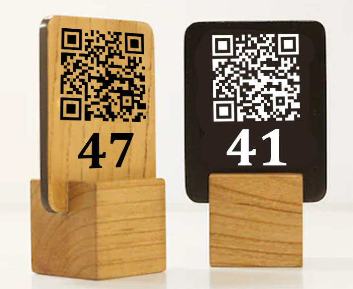 PMN8 Ahşap QR Kod ve Masa Numarası Menü PMN8 Ahşap QR Kod ve Masa Numarası Menü