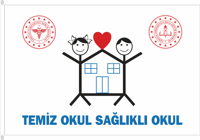 2020 TEM�Z OKUL, SA�LIKLI OKUL YEN� LOGOLU BAYRAK