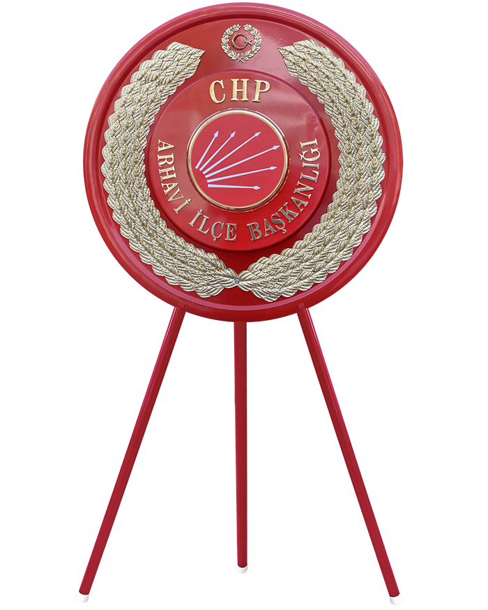 CHP Cumhuriyet Halk Partisi Metal Tören Çelengi CHP Cumhuriyet Halk Partisi Metal Tören Çelengi