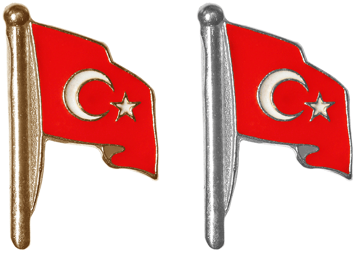 TBR4 Direkli Dalgalı Türk Bayrağı Rozeti TBR4 Direkli Dalgalı Türk Bayrağı Rozeti