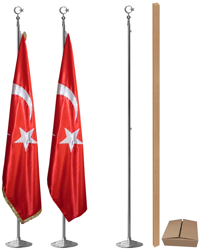 Krom-Nikel Makam Bayrak Dire�i - Krom Salon Dire�i - KROM/N�KEL BAYRAK D�RE��