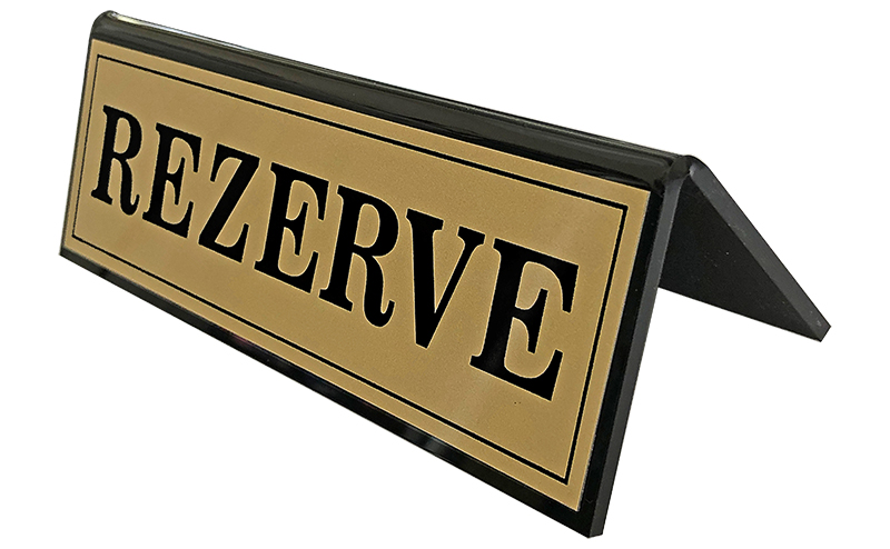 R06 - Pleksiglass Masa Rezerve Yaz�lar� - Al�minyum Plakal�