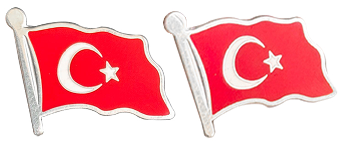 TBR50 Gümüş Özel İmalat Türk Bayrağı Yaka Rozeti TBR50 Gümüş Özel İmalat Türk Bayrağı Yaka Rozeti