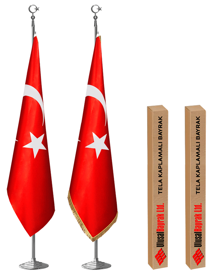 Telalı Türk Bayrağı - Tela Kaplamalı Saten Makam Türk Bayrağı Telalı Türk Bayrağı - Tela Kaplamalı Saten Makam Türk Bayrağı