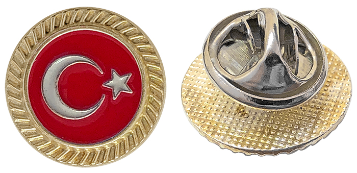 TBR24 Döküm Yuvarlak Türk Bayrağı Yaka Rozeti TBR24 Döküm Yuvarlak Türk Bayrağı Yaka Rozeti
