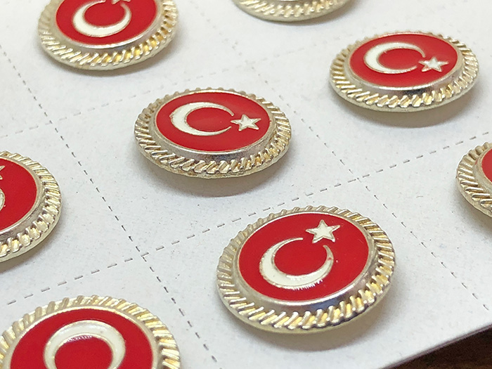TBR24 Döküm Yuvarlak Türk Bayrağı Yaka Rozeti TBR24 Döküm Yuvarlak Türk Bayrağı Yaka Rozeti