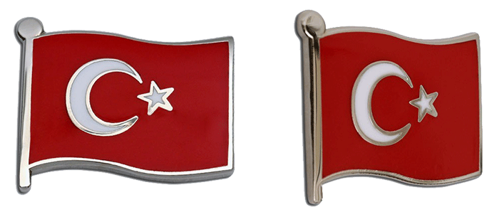 TBR13 Dalgalı Türk Bayrağı Rozeti Mineli - 22mm TBR13 Dalgalı Türk Bayrağı Rozeti Mineli - 22mm