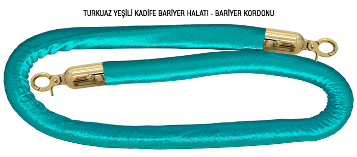 Turkuaz Mavisi - Turkuaz Yeşili Kadife Bariyer Kordonu Turkuaz Mavisi - Turkuaz Yeşili Kadife Bariyer Kordonu