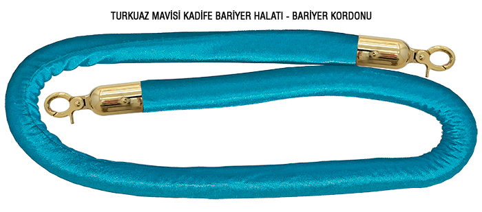 Turkuaz Mavisi - Turkuaz Yeşili Kadife Bariyer Kordonu Turkuaz Mavisi - Turkuaz Yeşili Kadife Bariyer Kordonu
